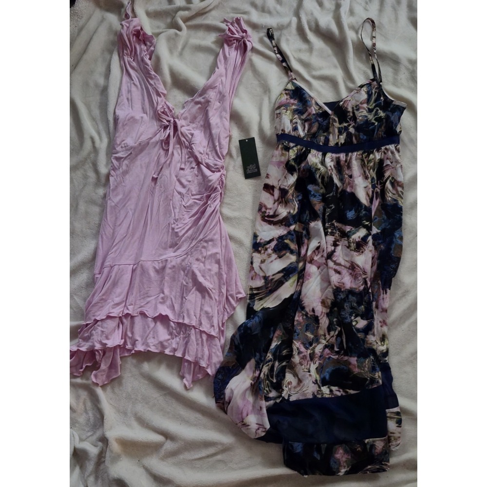 Lot of 2 Dresses Womens Wild Fable Simply Vera Wang XS S NWT‎ Pink Floral